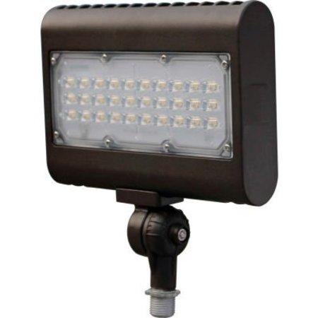 JD INTERNATIONAL LIGHTING Commercial LED LED Flood Light, 50W, 6000 Lumens, 5000K, Knuckle Mnt, Bronze, DLC 4.4 CLF4-50P5KNBR